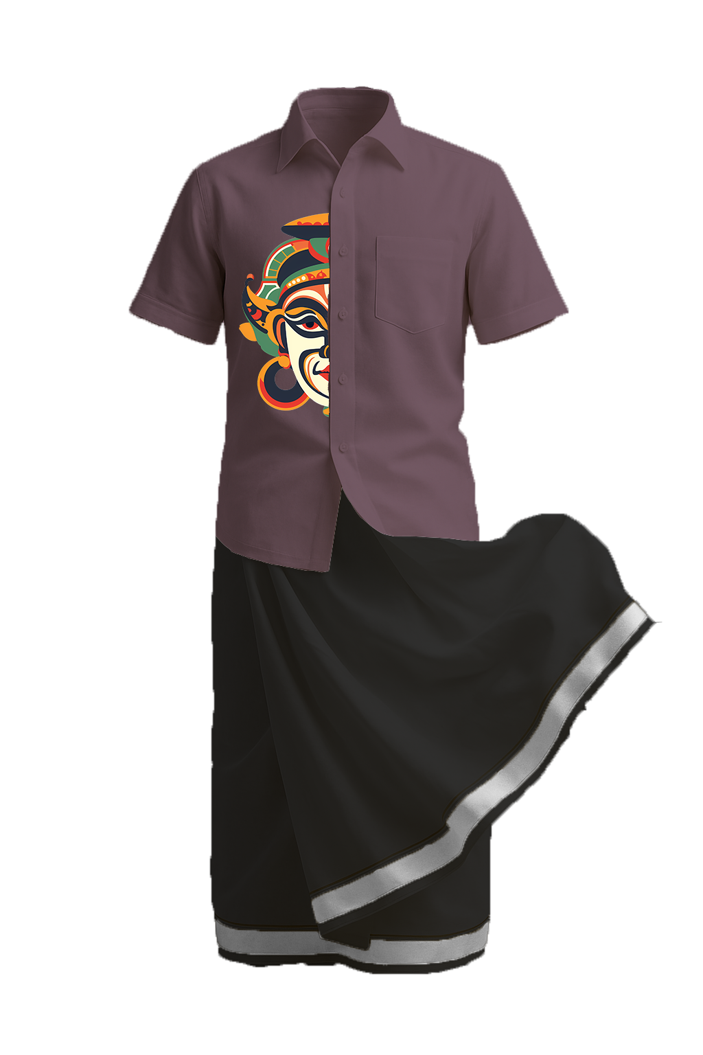 Customizable Maroon Half Sleeve Shirt