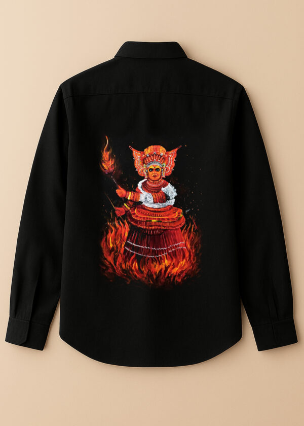 ustomized Theyyam printed black full sleeve shirt Trivandrum Kerala Back view