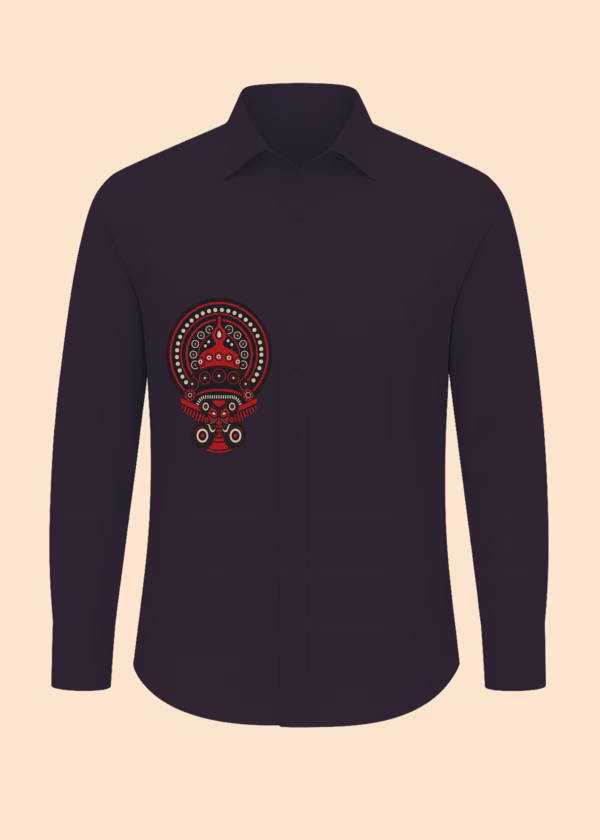 Customized Theyyam modern art front side printed black full sleeve shirt Trivandrum Kerala