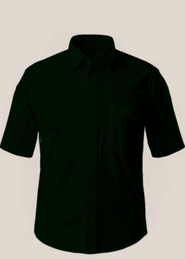 Customizable dark green half sleeve shirt made with premium fabric, ideal for casual, office, and everyday wear.