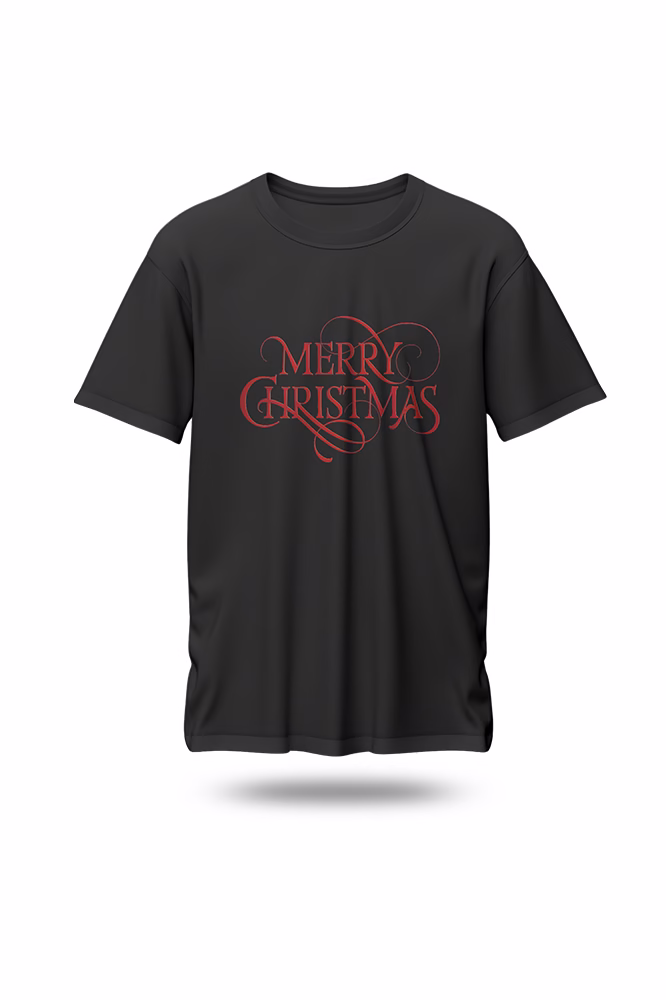 Personalized Christmas T-Shirt – Custom Design & Festive Prints black
