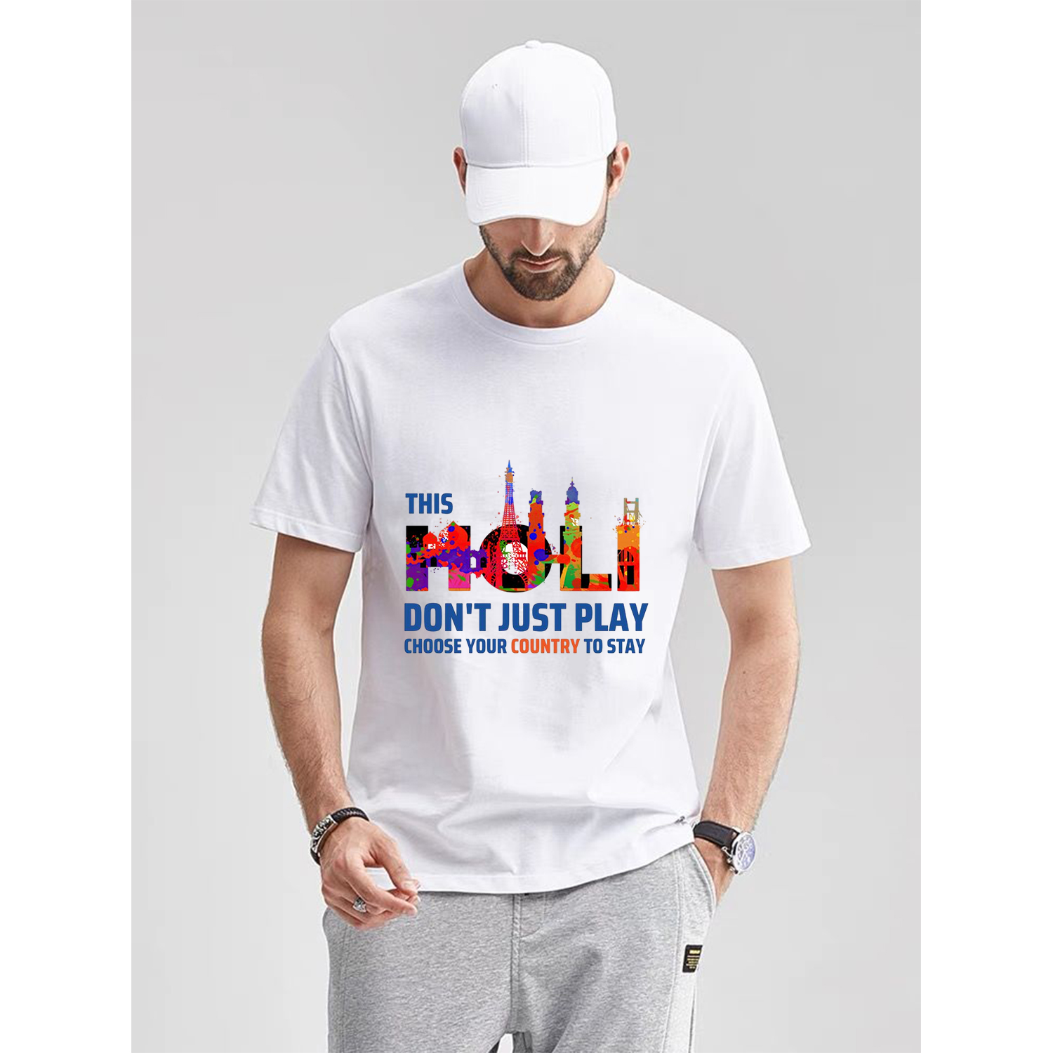 Men’s White Graphic Printed T-Shirt