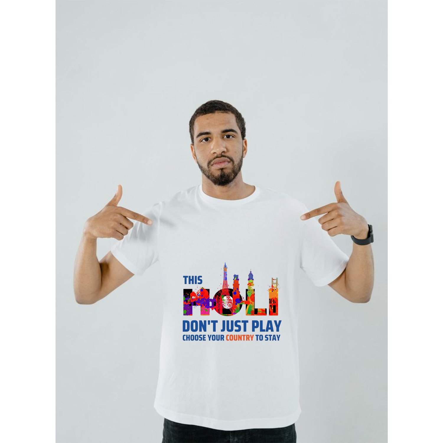 Men’s White Graphic Printed T-Shirt